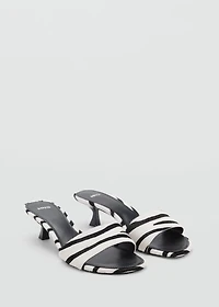 Zebra-print fur sandals