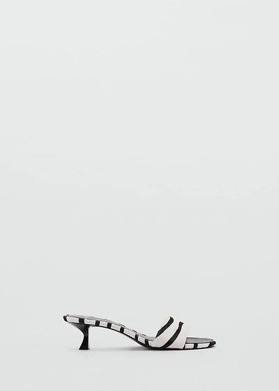 Zebra-print fur sandals