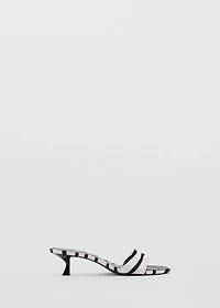 Zebra-print fur sandals