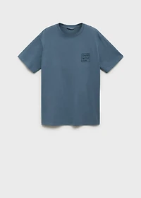 Printed cotton-blend t-shirt