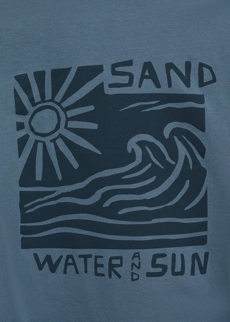 Printed cotton-blend t-shirt