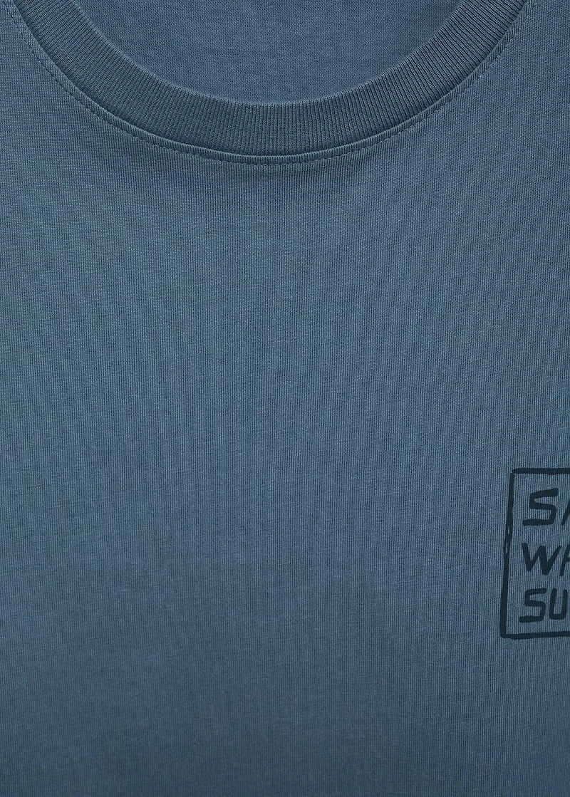 Printed cotton-blend t-shirt