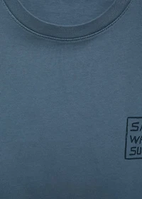 Printed cotton-blend t-shirt