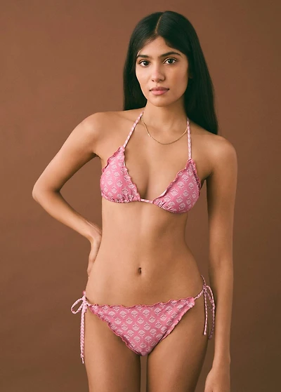 Bikini with printed trim