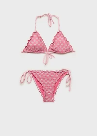 Bikini with printed trim