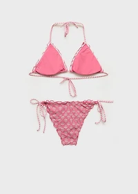 Bikini with printed trim