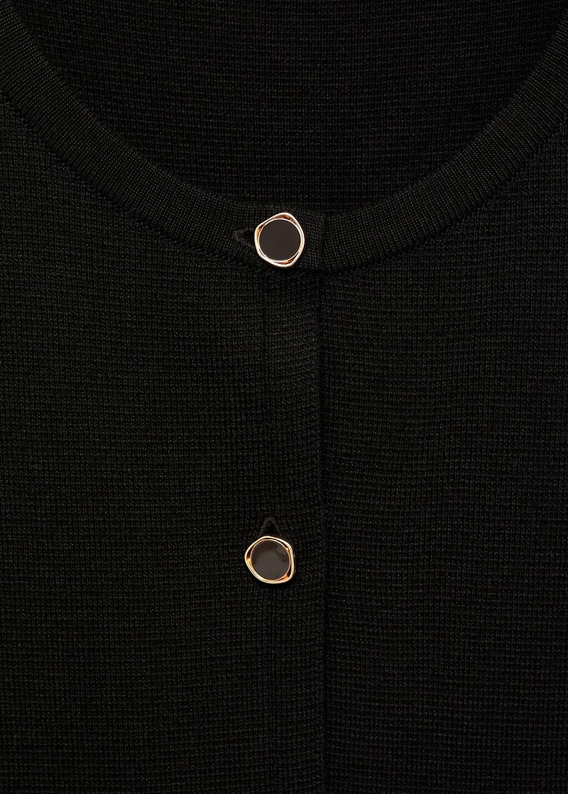 Fine-knit vest with buttons