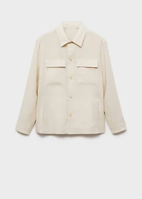 100% linen overshirt with pockets