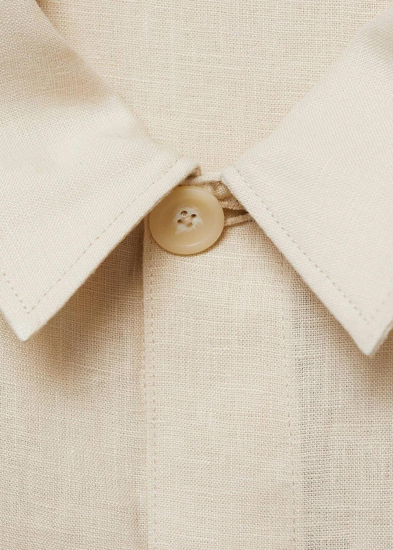 100% linen overshirt with pockets