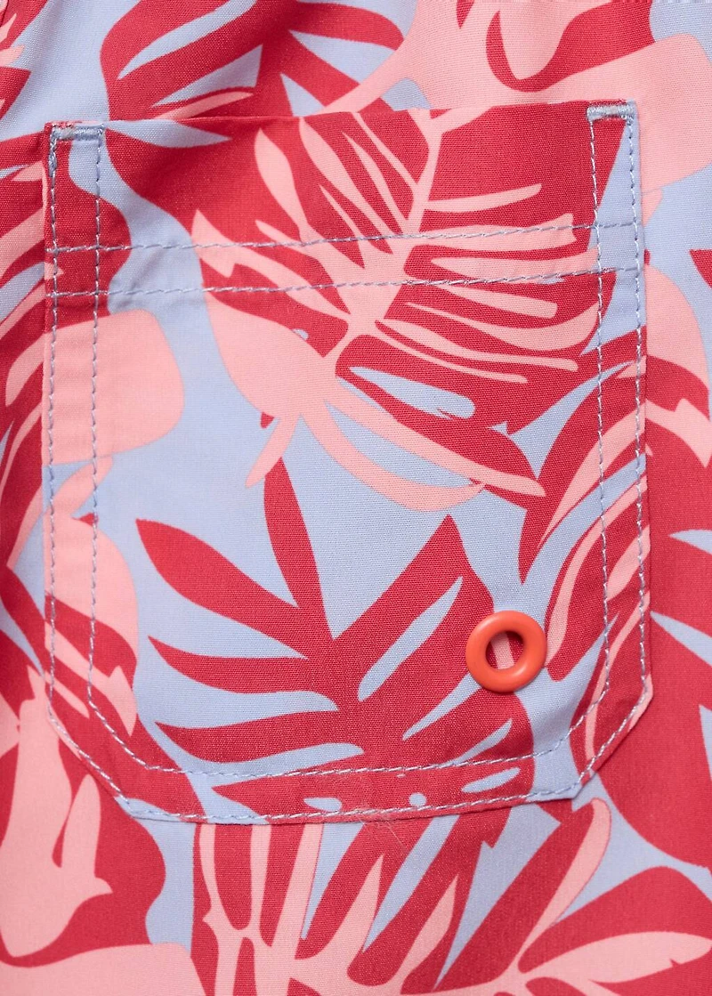 Leaf-print swimsuit