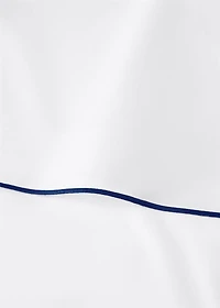 Cotton percale top sheet with contrasting overlock stitching for / cm bed
