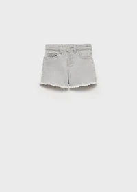 Denim shorts with frayed hem