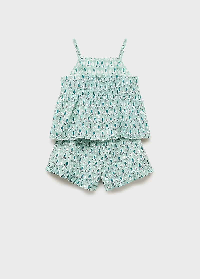 Pajama shorts with ruffles