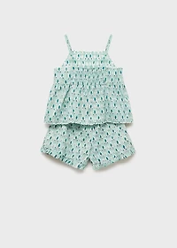 Pajama shorts with ruffles