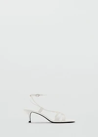 Combined-strap heeled sandals