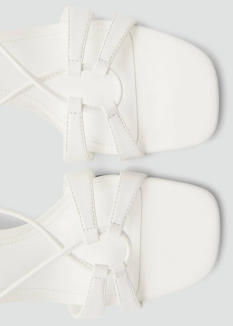 Combined-strap heeled sandals