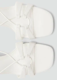 Combined-strap heeled sandals