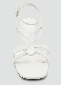 Combined-strap heeled sandals