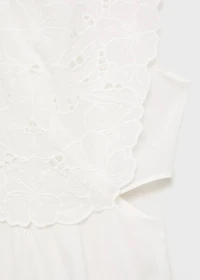 Embroidered dress with side slits