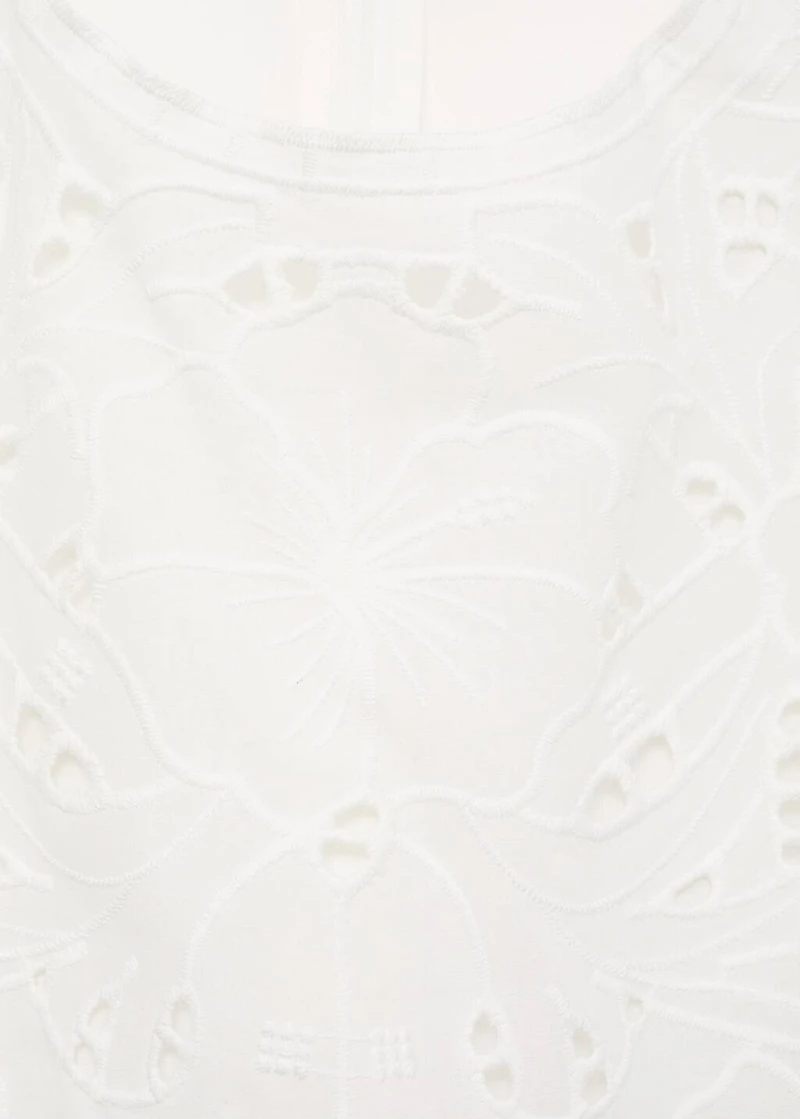 Embroidered dress with side slits