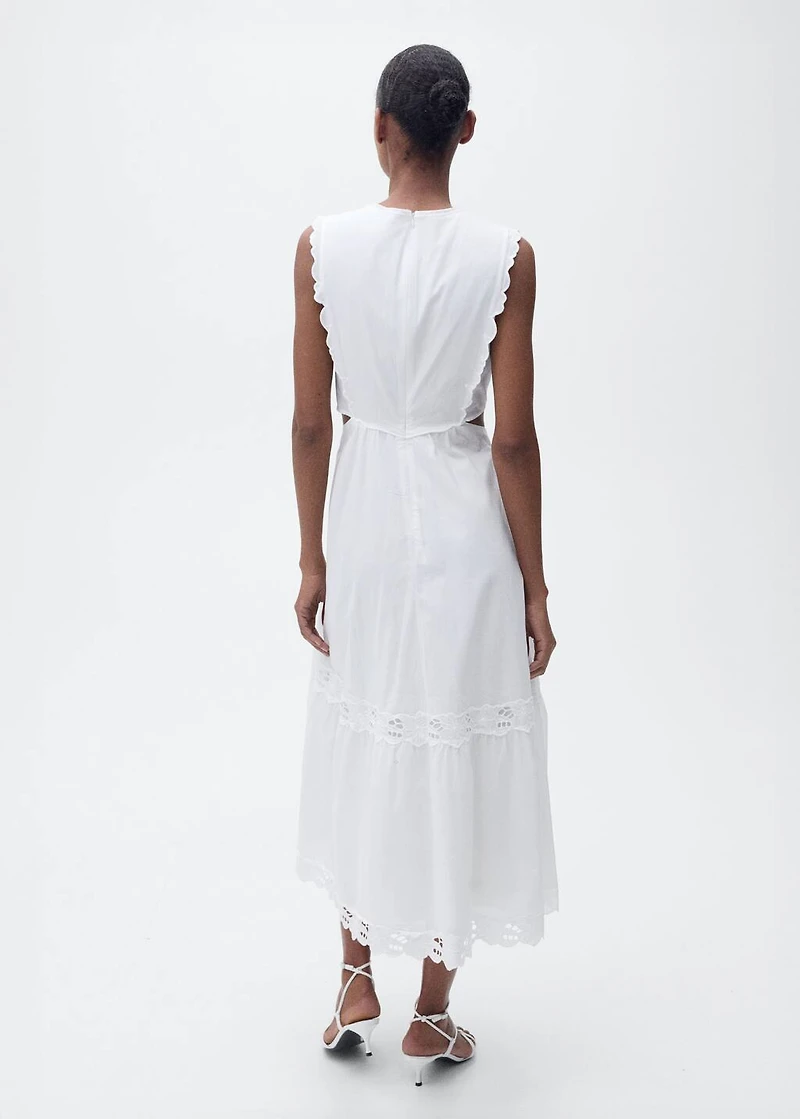 Embroidered dress with side slits