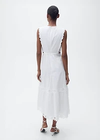 Embroidered dress with side slits