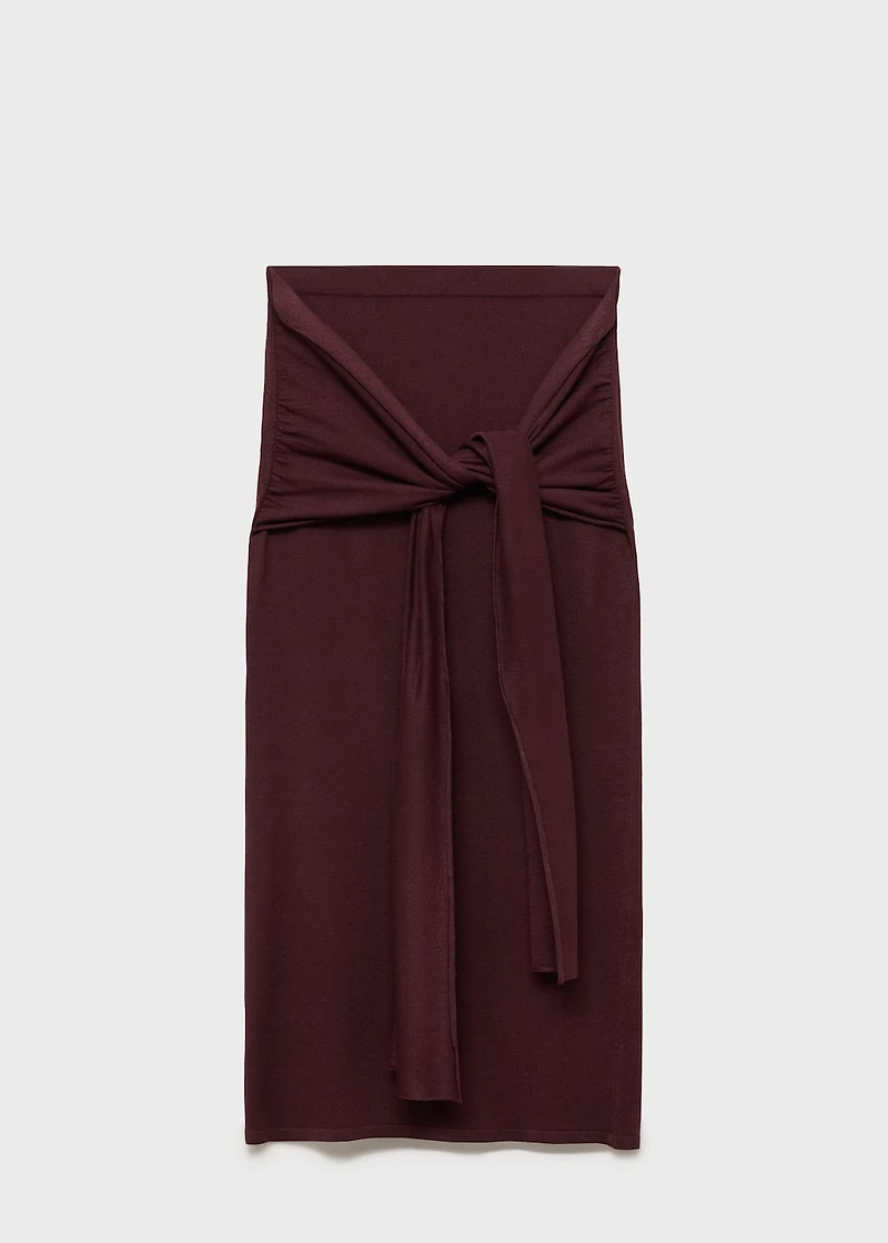 Knitted skirt with knot detail