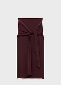 Knitted skirt with knot detail