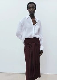 Knitted skirt with knot detail