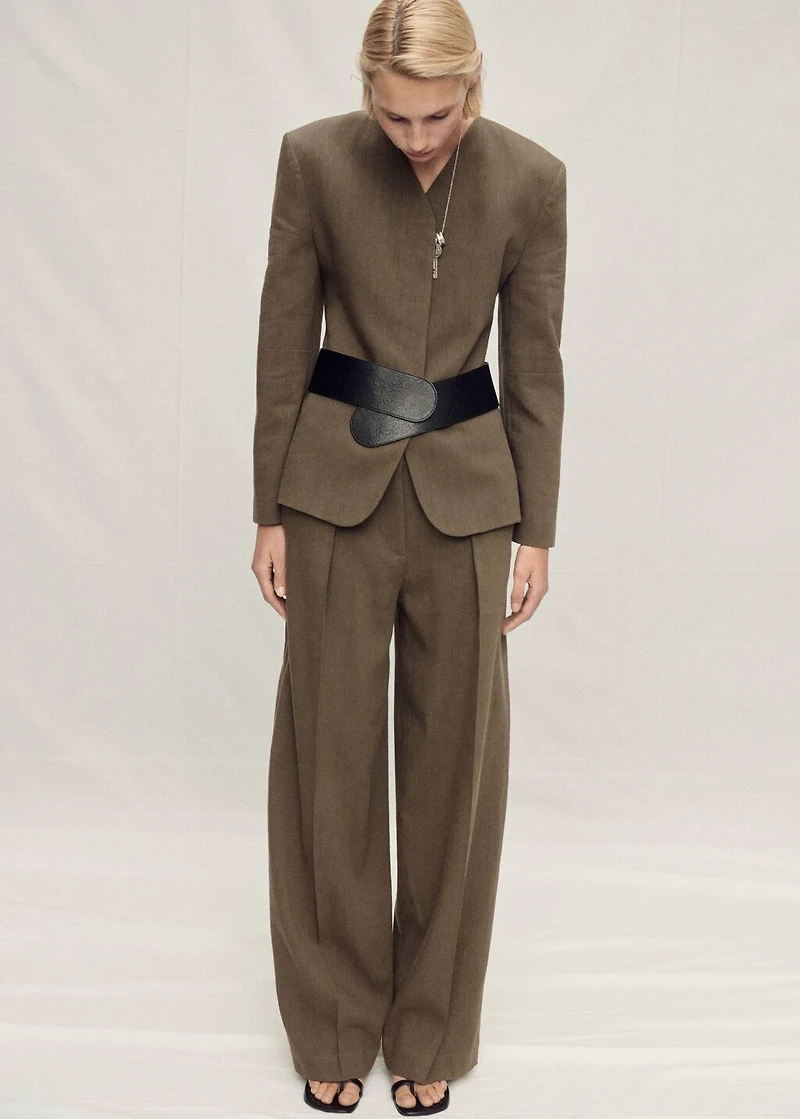 Seamless linen suit pants