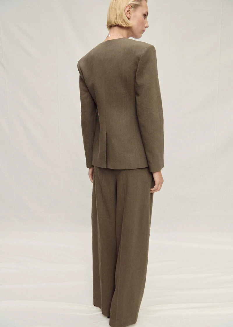 Seamless linen suit pants