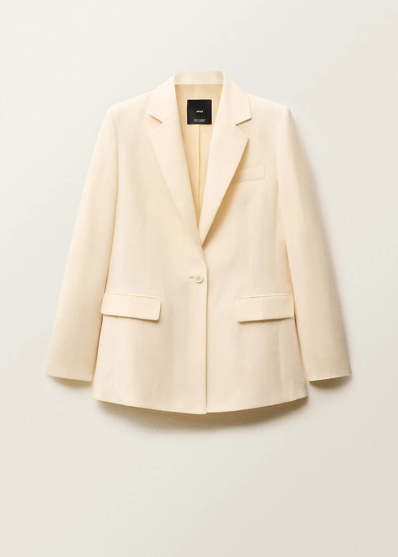 Linen-blend suit blazer