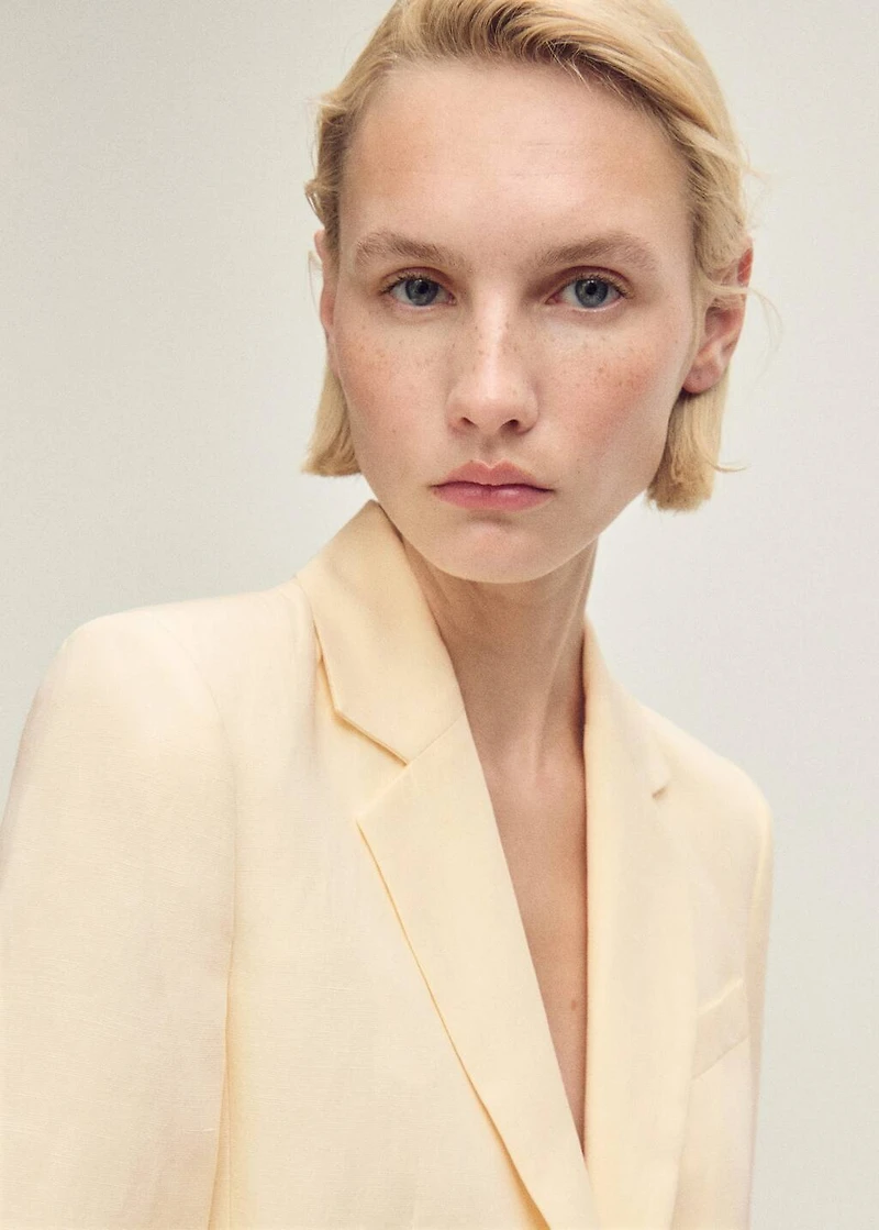 Linen-blend suit blazer
