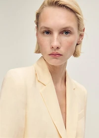 Linen-blend suit blazer