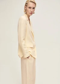 Linen-blend suit blazer