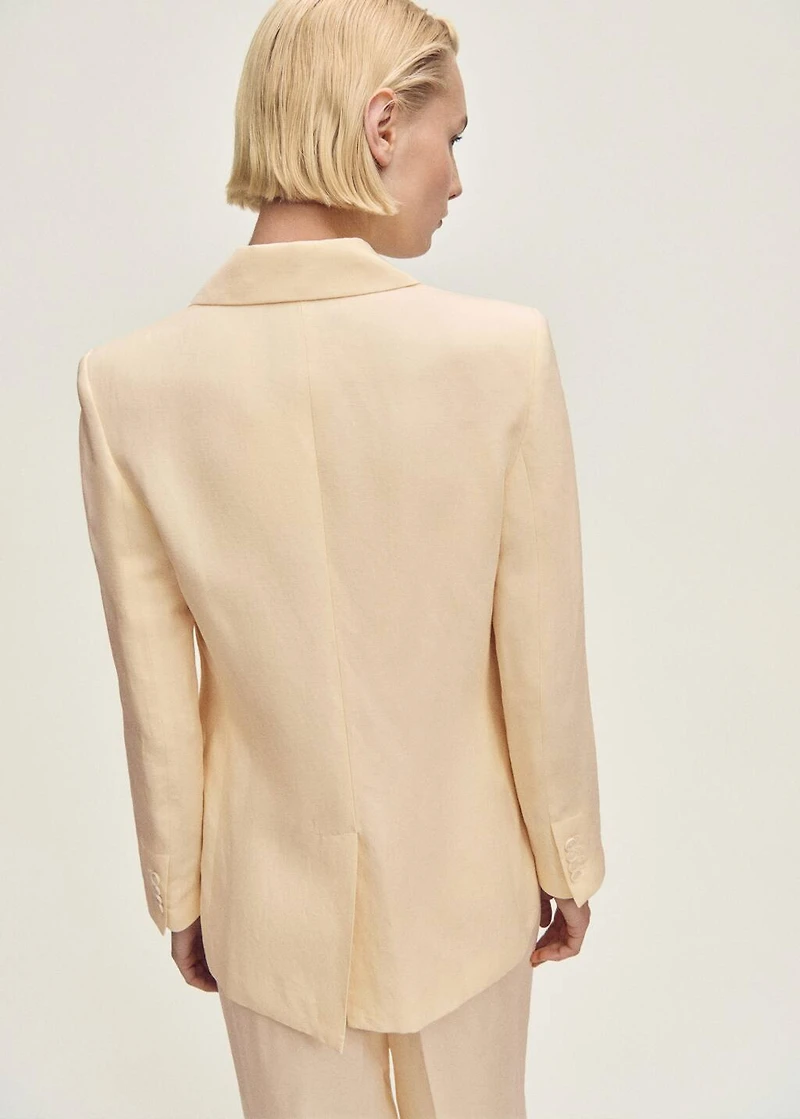 Linen-blend suit blazer