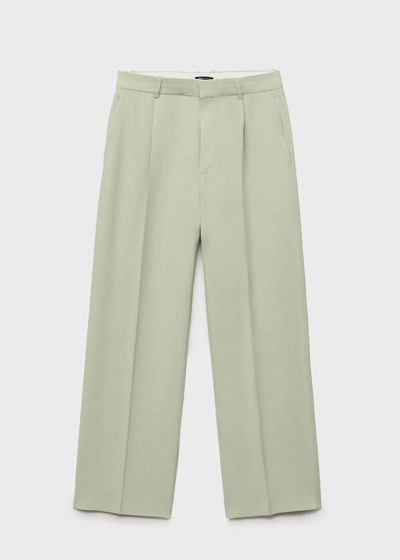 Straight-fit suit pants