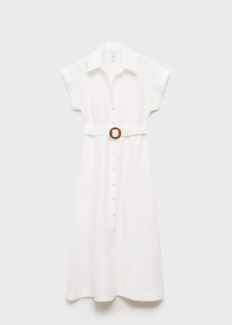 Belt linen dress