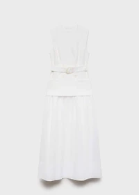 Linen and ramie dress with belt
