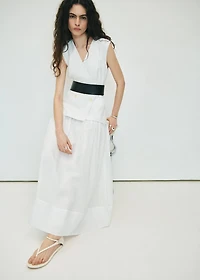 Linen and ramie dress with belt
