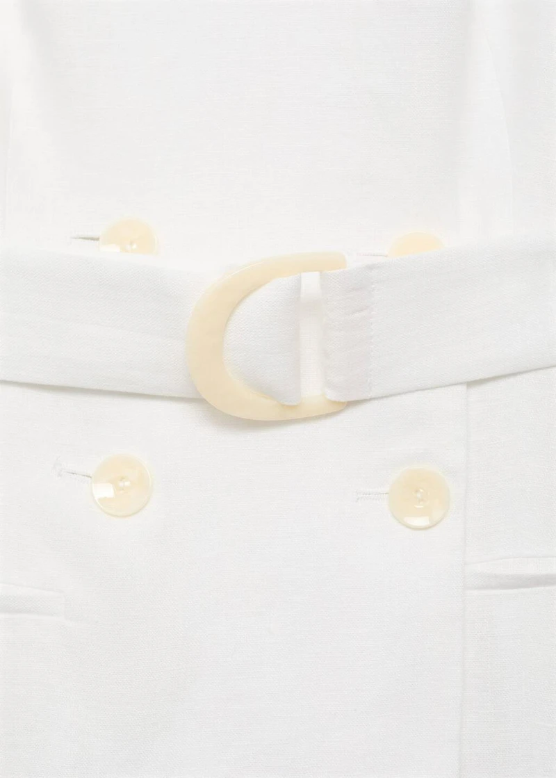 Linen and ramie dress with belt