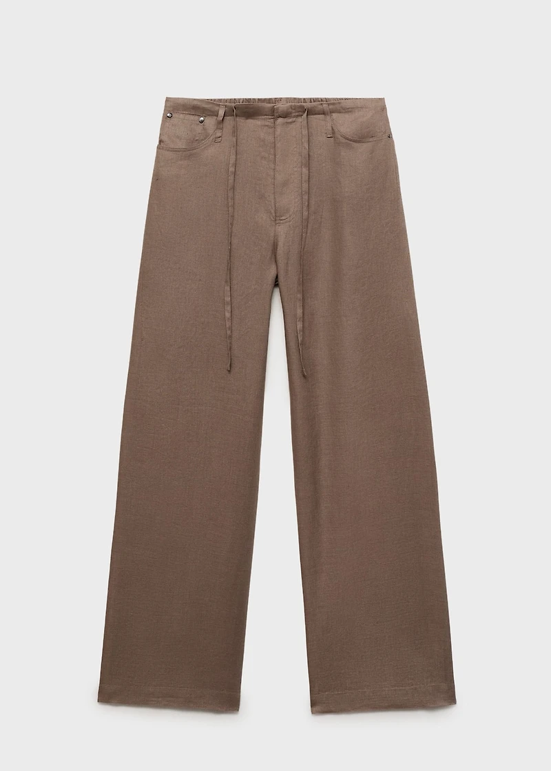 Wide leg linen pants