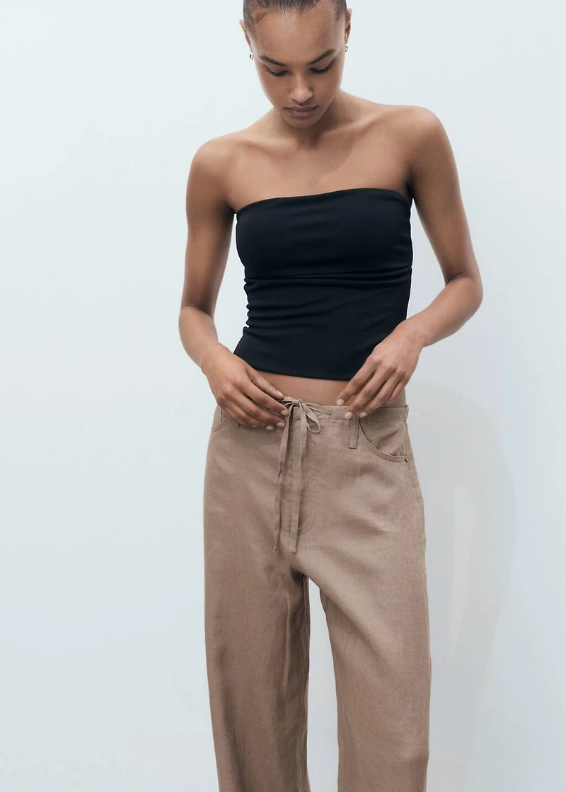 Wide leg linen pants