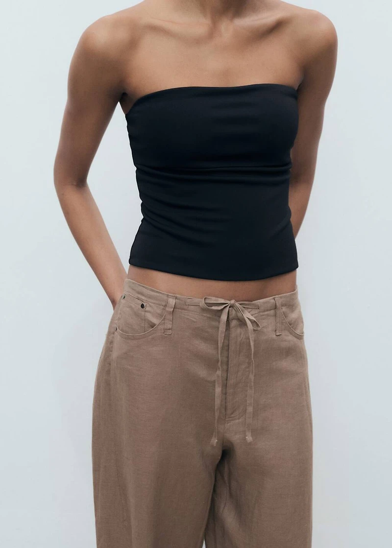 Wide leg linen pants