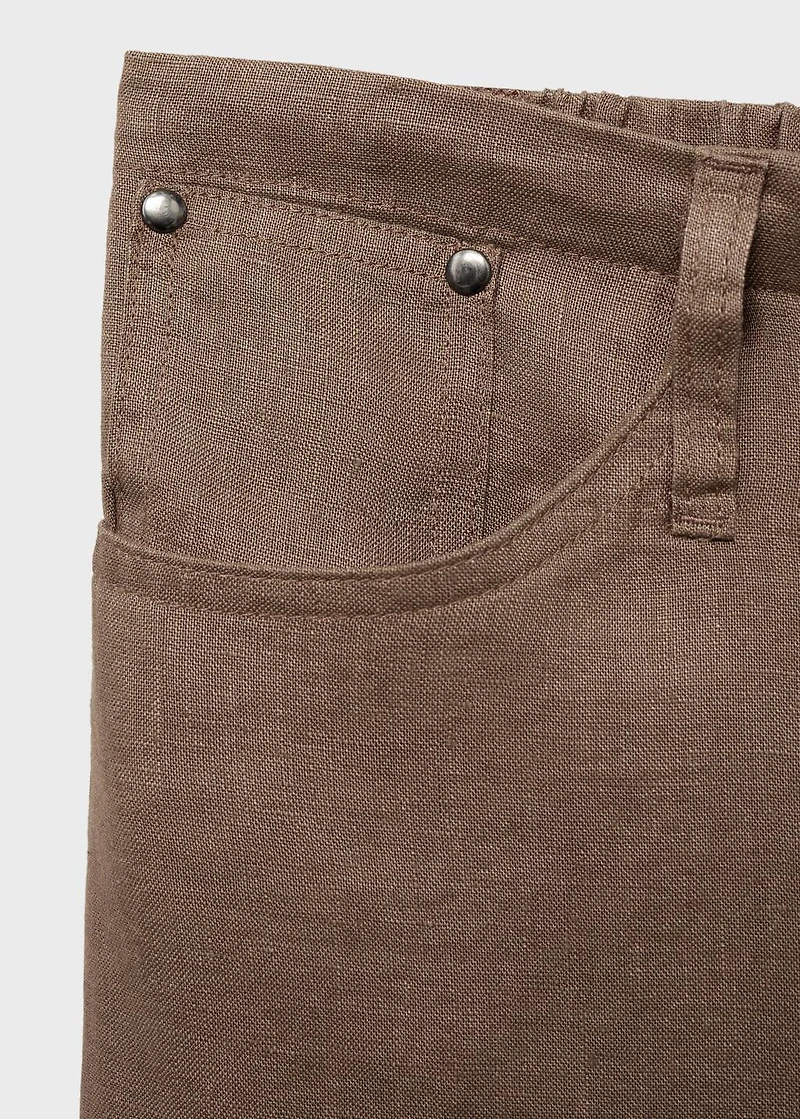 Wide leg linen pants