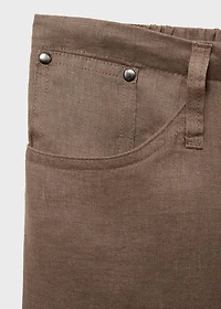 Wide leg linen pants