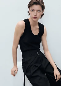 Wide leg pants with belt