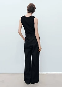 Wide leg pants with belt