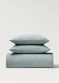 Cotton percale waffle duvet cover for 135 cm bed