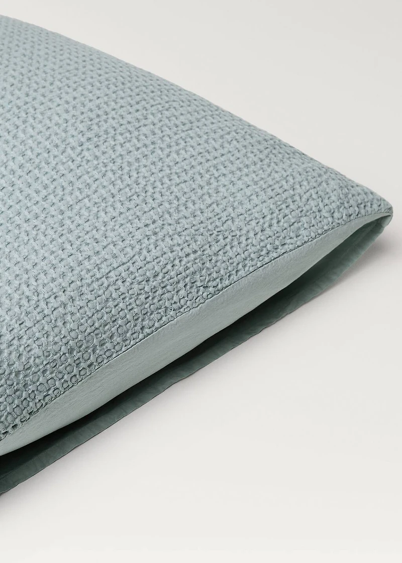 Two cotton waffle percale pillowcases 60x60 cm